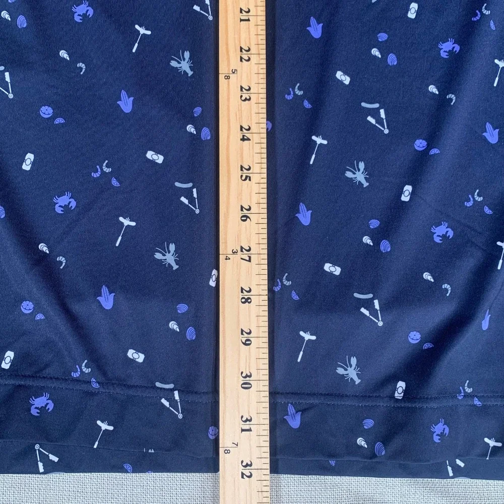 FootJoy Mens XL Navy Seafood Boil Lobster Crab Print Golf Polo Shirt 29191